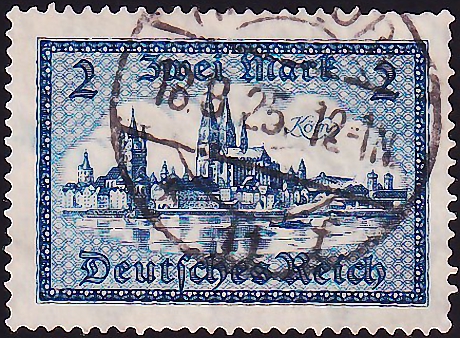 Германия , рейх . 1924 год . Вид на Старый Кёльн . Каталог 5,25 фунтов .